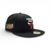 Black Chicago Bulls Gray Bottom 1996 NBA Finals Side Patch New Era 59Fifty Fitted