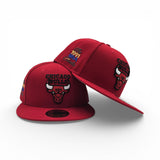 Red Chicago Bulls Gray Bottom 1991 NBA Finals Side Patch New Era Hardwood Classics 59Fifty Fitted