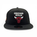 Black Chicago Bulls Gray Bottom 1996 NBA Finals Side Patch New Era 59Fifty Fitted