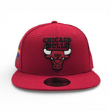 Red Chicago Bulls Gray Bottom 1991 NBA Finals Side Patch New Era Hardwood Classics 59Fifty Fitted