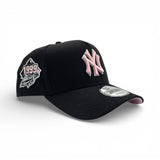Black New York Yankees Curved Brim Pink Bottom 1999 World Series Side Patch New Era 9Forty Snapback