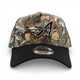 Real Tree Los Angeles Angels Curved Black Brim Gray Bottom 40th Season Side Patch New Era A-Frame 9Forty Snapback