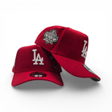 Red Los Angeles Dodgers Palm Tree Gold Logo Curved Brim Gray Bottom 40th Anniversary New Era 9Fifty A-Frame Snapback