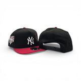 Black New York Yankees Statue of Liberty Red Visor Curved Brim Gray Bottom 2000 World Series Side Patch New Era 9Fifty A-Frame Snapback