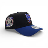 Black New York Mets Curved Royal Blue Brim Gray Bottom 2000 Subway Series Side Patch New Era 9Forty Snapback