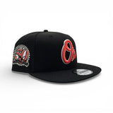 Black Baltimore Orioles Gray Bottom 50th Anniversary Side Patch New Era 9Fifty Snapback