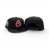 Black Baltimore Orioles Gray Bottom 50th Anniversary Side Patch New Era 9Fifty Snapback