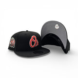 Black Baltimore Orioles Gray Bottom 50th Anniversary Side Patch New Era 9Fifty Snapback