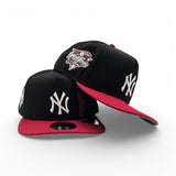 Black New York Yankees Statue of Liberty Red Visor Curved Brim Gray Bottom 2000 World Series Side Patch New Era 9Fifty A-Frame Snapback