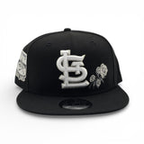 Black White Logo St. Louis Cardinals Rose Gray Bottom Busch Stadium Final Season Side Patch New Era 9Fifty Snapback