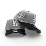 Gray Los Angeles Dodgers Rose Logo Black Curved Brim Gray Bottom 40th Anniversary New Era 9Fifty A-Frame Snapback