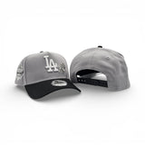 Gray Los Angeles Dodgers Rose Logo Black Curved Brim Gray Bottom 40th Anniversary New Era 9Fifty A-Frame Snapback
