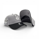 Gray Los Angeles Dodgers Rose Logo Black Curved Brim Gray Bottom 40th Anniversary New Era 9Fifty A-Frame Snapback