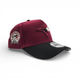 Burgundy Toronto Blue Jays Black Curved Brim Gray Bottom 40th Season Side Patch New Era 9Forty Snapback