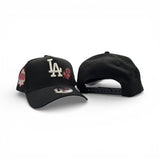 Black Los Angeles Dodgers Rose Logo Curved Brim Gray Bottom 40th Anniversary New Era 9Fifty A-Frame Snapback