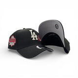 Black Los Angeles Dodgers Rose Logo Curved Brim Gray Bottom 40th Anniversary New Era 9Fifty A-Frame Snapback