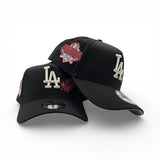 Black Los Angeles Dodgers Rose Logo Curved Brim Gray Bottom 40th Anniversary New Era 9Fifty A-Frame Snapback