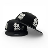 Black White Logo St. Louis Cardinals Rose Gray Bottom Busch Stadium Final Season Side Patch New Era 9Fifty Snapback