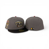 Storm Gray Arizona Diamondbacks Tonal Black Camo Visor Red Bottom 1998 Inaugural Season Side Patch New Era 59Fifty Fitted