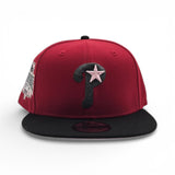 Red Philadelphia Phillies Black Visor Pink Bottom 1996 All Star Game Side Patch New Era 9Fifty Snapback