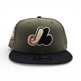 Olive Green Montreal Expos Black Visor Gray Bottom 35th Anniversary Side Patch 9Fifty New Era Snapback