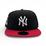 Black New York Yankees Red Visor Gray Bottom 2000 World Series Champions Side Patch New Era 9Fifty Snapback