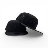 Black On Black Script Queens Gray Bottom Statue of Liberty New York NY Patch New Era 9FIFTY Snapback Hat