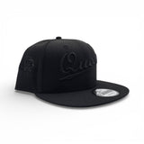 Black On Black Script Queens Gray Bottom Statue of Liberty New York NY Patch New Era 9FIFTY Snapback Hat