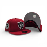 Red Las Vegas Raiders Gray Bottom 60th Anniversary New Era 9Fifty Snapback