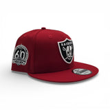 Red Las Vegas Raiders Gray Bottom 60th Anniversary New Era 9Fifty Snapback