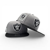 Gray Las Vegas Raiders Black Visor Gray Bottom Super Bowl XI New Era 9Fifty Snapback