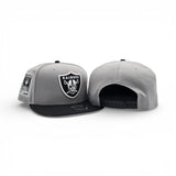 Gray Las Vegas Raiders Black Visor Gray Bottom Super Bowl XI New Era 9Fifty Snapback