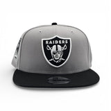 Gray Las Vegas Raiders Black Visor Gray Bottom Super Bowl XI New Era 9Fifty Snapback
