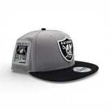 Gray Las Vegas Raiders Black Visor Gray Bottom Super Bowl XI New Era 9Fifty Snapback