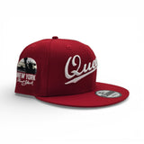 Red Script Queens Gray Bottom Statue of Liberty New York NY Patch New Era 9FIFTY Snapback Hat
