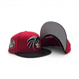 Red Mexico Aztec Skull Warriors Black Visor Gray Bottom Aguila Side Patch New Era 59Fifty Fitted
