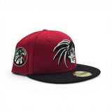 Red Mexico Aztec Skull Warriors Black Visor Gray Bottom Aguila Side Patch New Era 59Fifty Fitted