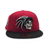 Red Mexico Aztec Skull Warriors Black Visor Gray Bottom Aguila Side Patch New Era 59Fifty Fitted
