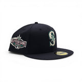 Navy Blue Seattle Mariners Gray Bottom 2001 All Star Game Side Patch New Era 59Fifty Fitted