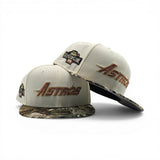 Off White Houston Astros Real Tree Visor Gray Bottom 2004 All Star Game Side Patch New Era 59Fifty Fitted