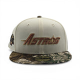 Off White Houston Astros Real Tree Visor Gray Bottom 2004 All Star Game Side Patch New Era 59Fifty Fitted