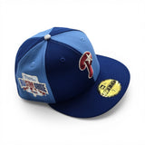 Pinwheel Royal Blue/Sky Blue Philadelphia Phillies Royal Blue Visor Gray Bottom 1996 All Star Game Side Patch New Era 59Fifty Fitted