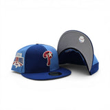 Pinwheel Royal Blue/Sky Blue Philadelphia Phillies Royal Blue Visor Gray Bottom 1996 All Star Game Side Patch New Era 59Fifty Fitted