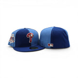 Pinwheel Royal Blue/Sky Blue Philadelphia Phillies Royal Blue Visor Gray Bottom 1996 All Star Game Side Patch New Era 59Fifty Fitted