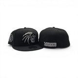 Black Mexico Aztec Skull Warriors Gray Bottom Aguila Side Patch New Era 59Fifty Fitted