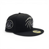 Black Mexico Aztec Skull Warriors Gray Bottom Aguila Side Patch New Era 59Fifty Fitted