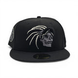 Black Mexico Aztec Skull Warriors Gray Bottom Aguila Side Patch New Era 59Fifty Fitted