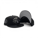Black Mexico Aztec Skull Warriors Gray Bottom Aguila Side Patch New Era 59Fifty Fitted
