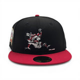 Black Detroit Tigers Red Visor Gray Bottom 1968 World Series Champions Side Patch New Era 59Fifty Fitted