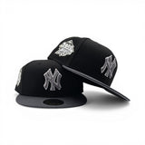 Black New York Yankees Dark Gray Visor Gray Bottom 1999 World Series Side Patch New Era 59Fifty Fitted
